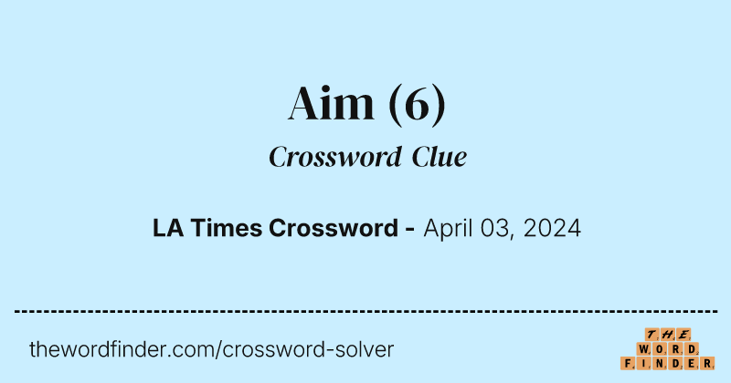 Aim crossword clue image