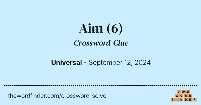 Aim crossword clue image