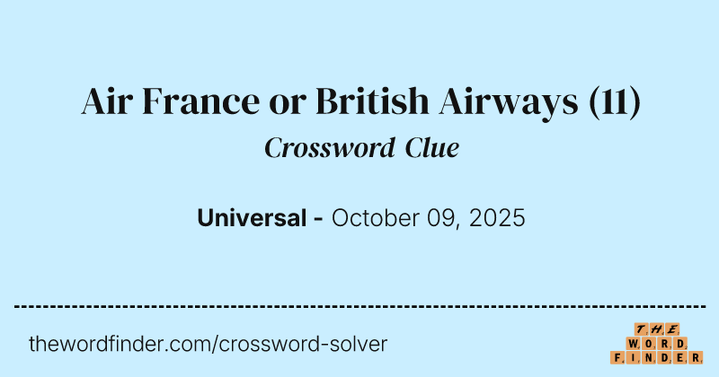 Air France or British Airways crossword clue image