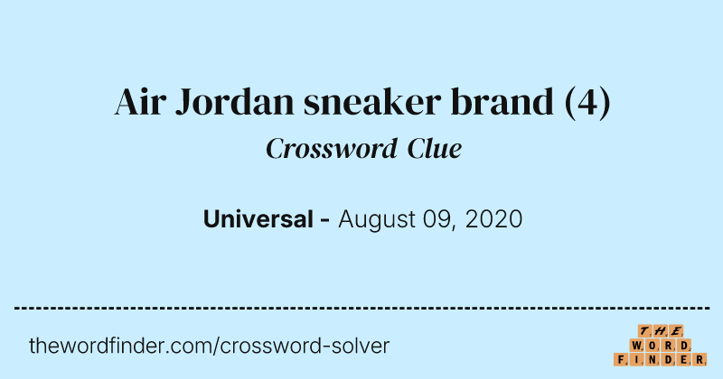 Air Jordan sneaker brand crossword clue image
