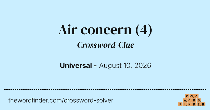Air concern crossword clue image