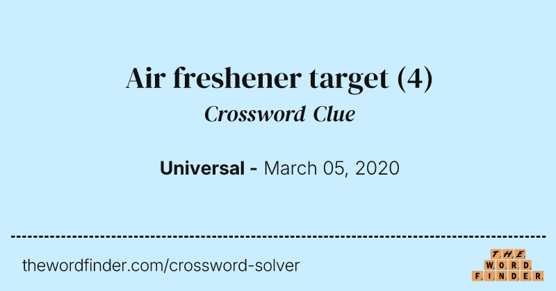 Air freshener target crossword clue image