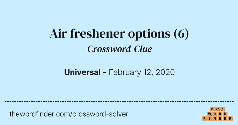 Air freshener options crossword clue image
