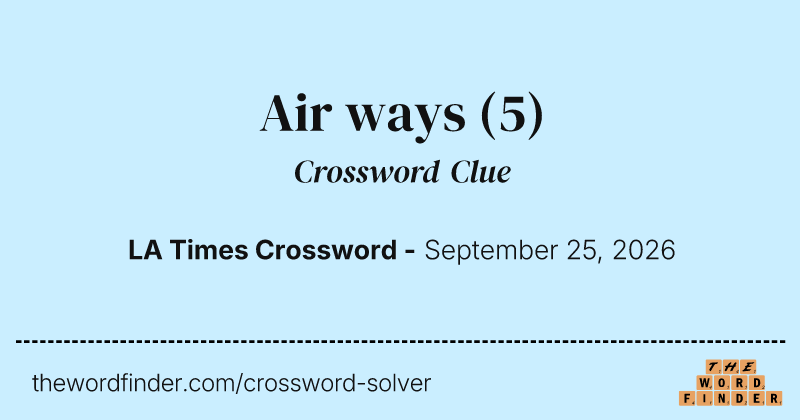 Air ways crossword clue image