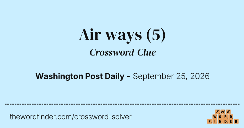 Air ways crossword clue image