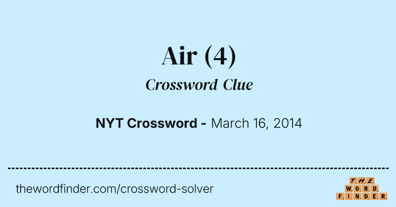 Air crossword clue image