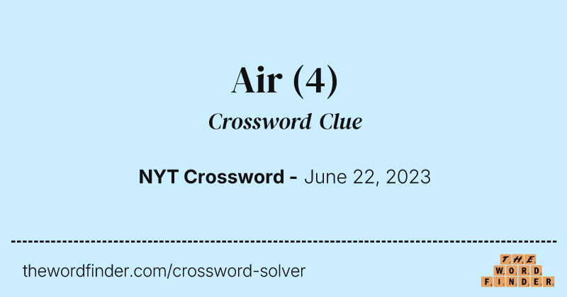 Air crossword clue image