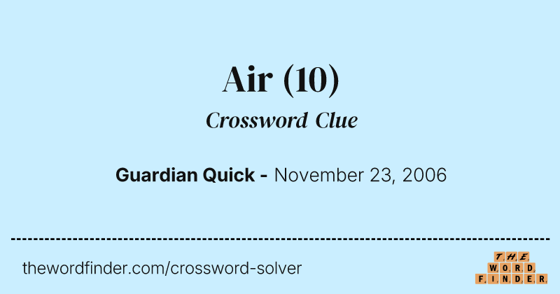 Air crossword clue image