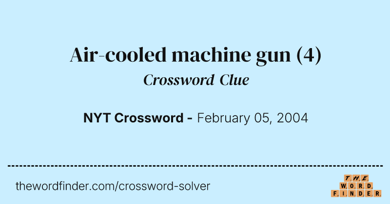 Air-cooled machine gun crossword clue image