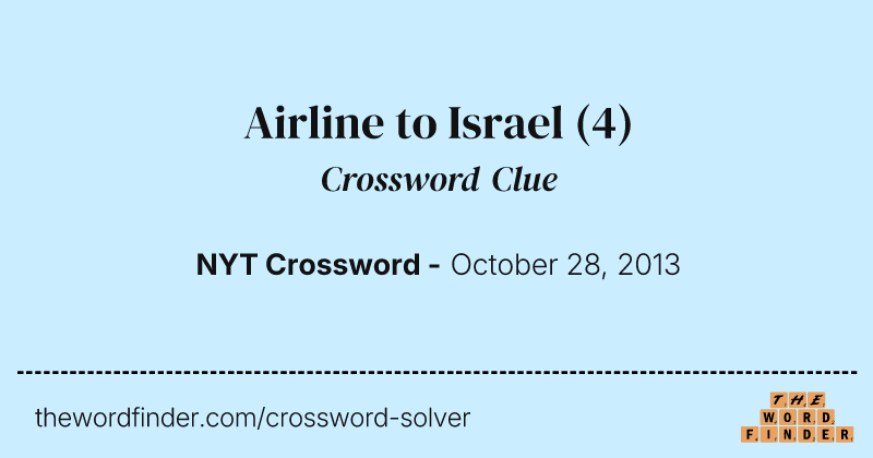 Airline to Israel crossword clue image
