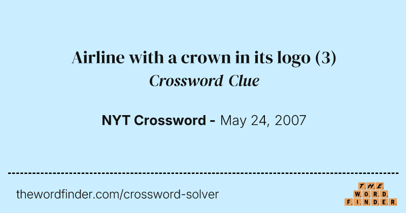 Airline with a crown in its logo crossword clue image