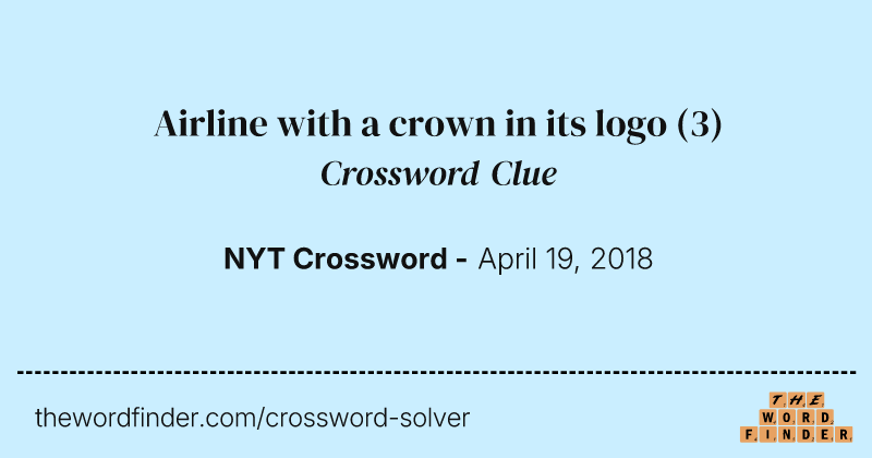 Airline with a crown in its logo crossword clue image
