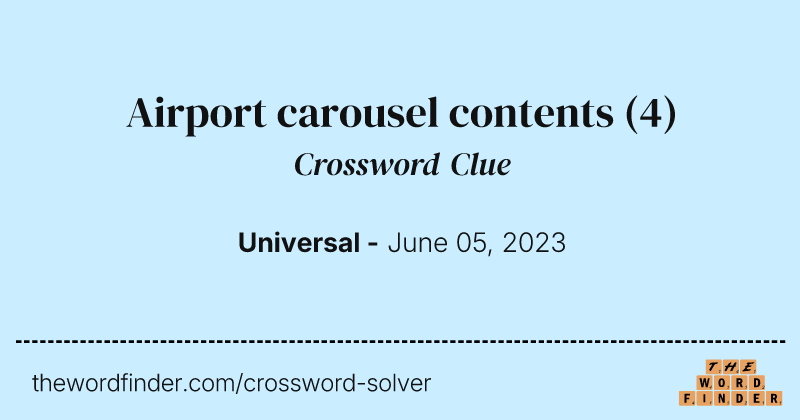 Airport carousel contents crossword clue image