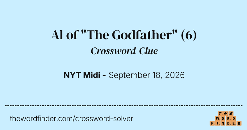 Al of "The Godfather" crossword clue image