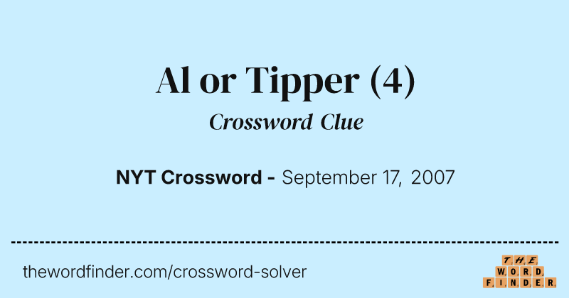 Al or Tipper crossword clue image