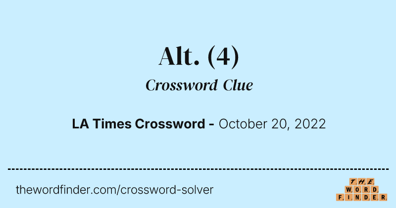 Alt. crossword clue image