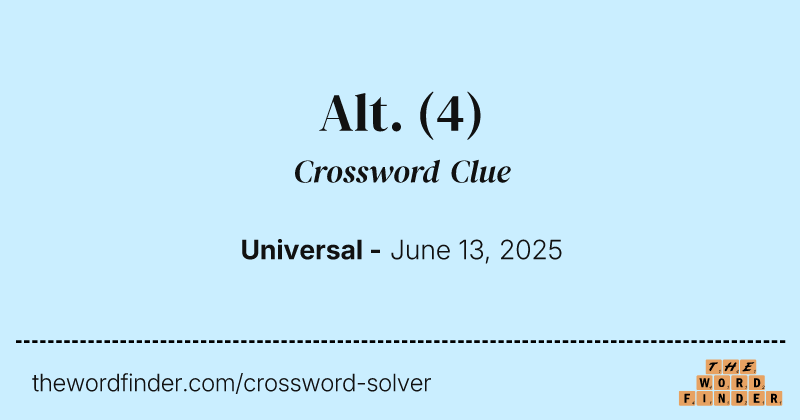 Alt. crossword clue image
