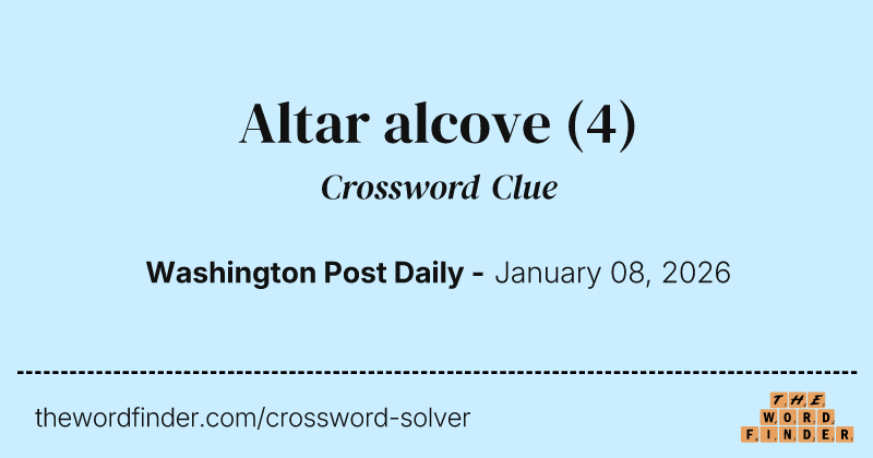 Altar alcove crossword clue image