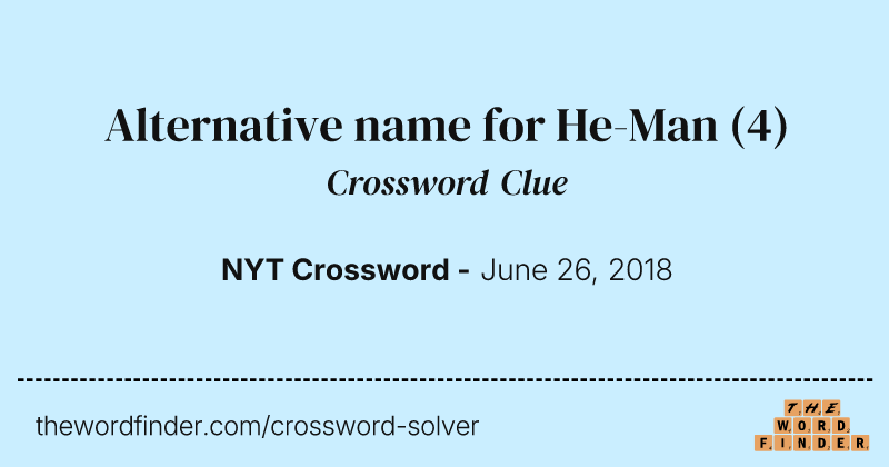 Alternative name for He-Man crossword clue image