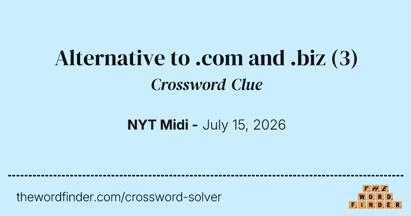 Alternative to .com and .biz crossword clue image