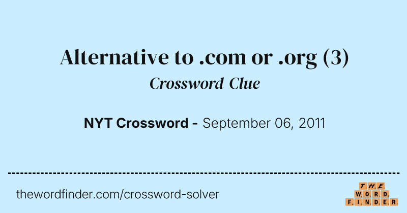 Alternative to .com or .org crossword clue image
