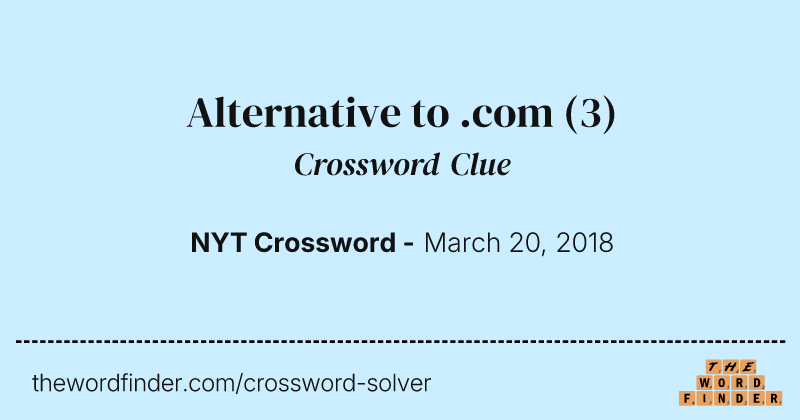 Alternative to .com crossword clue image
