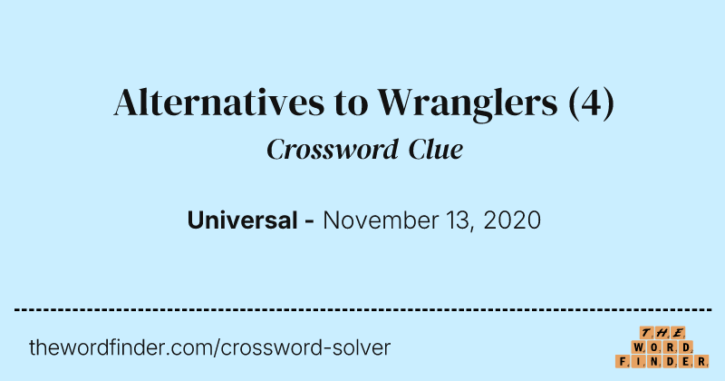 Alternatives to Wranglers crossword clue image