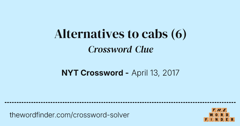 Alternatives to cabs crossword clue image