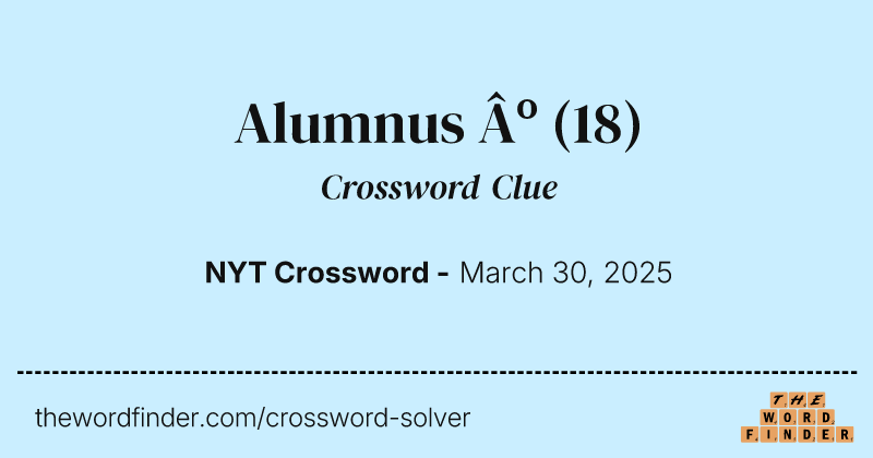 Alumnus º crossword clue image