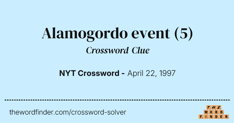 Alamogordo event crossword clue image