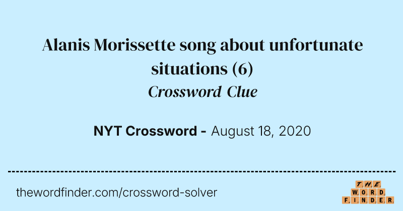 Alanis Morissette song about unfortunate situations crossword clue image