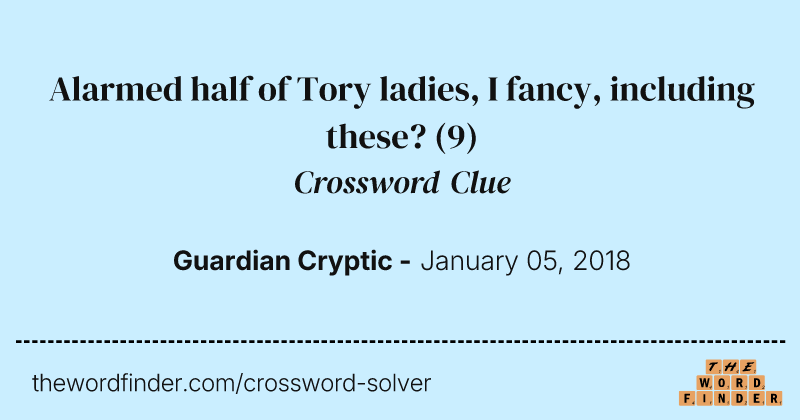 Alarmed half of Tory ladies, I fancy, including these? crossword clue image