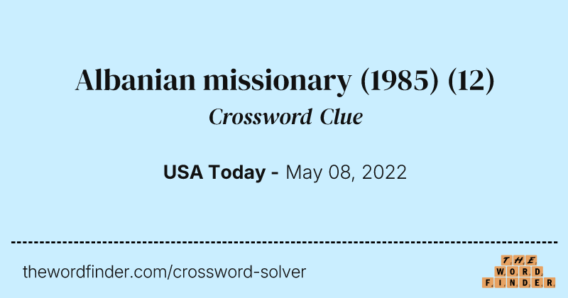 Albanian missionary (1985) crossword clue image