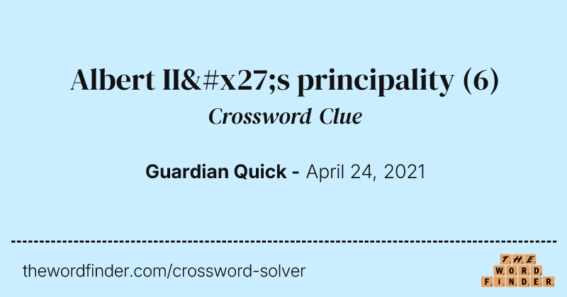Albert II's principality crossword clue image