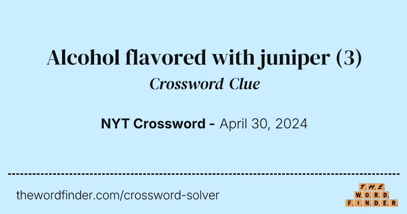 Alcohol flavored with juniper crossword clue image