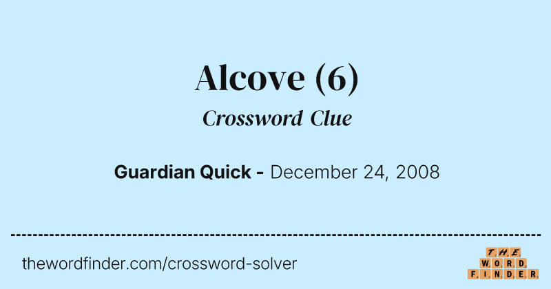 Alcove crossword clue image