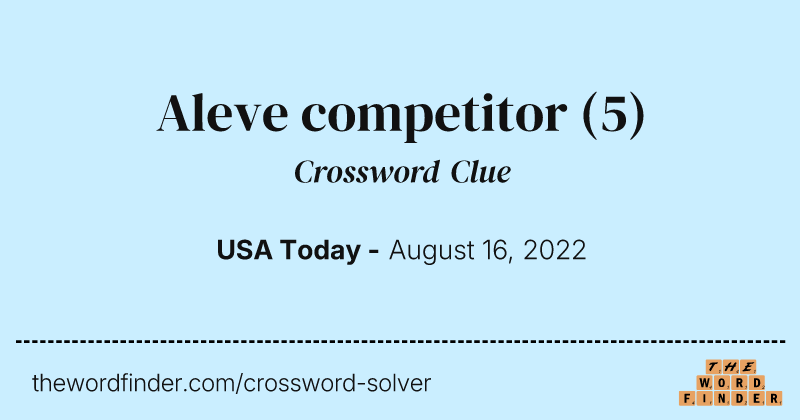 Aleve competitor crossword clue image