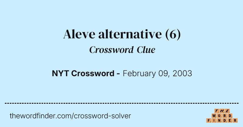 Aleve alternative crossword clue image