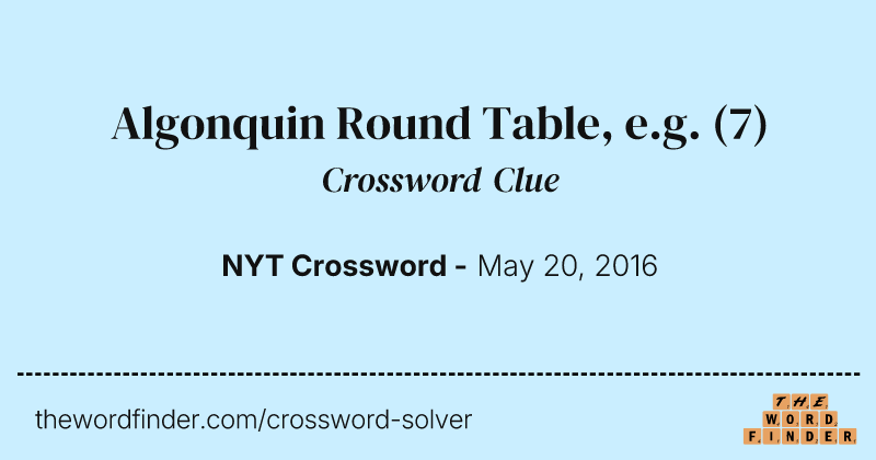 Algonquin Round Table, e.g. crossword clue image