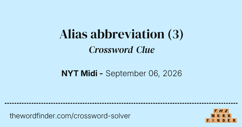 Alias abbreviation crossword clue image