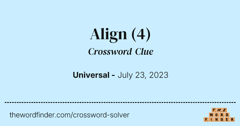 Align crossword clue image