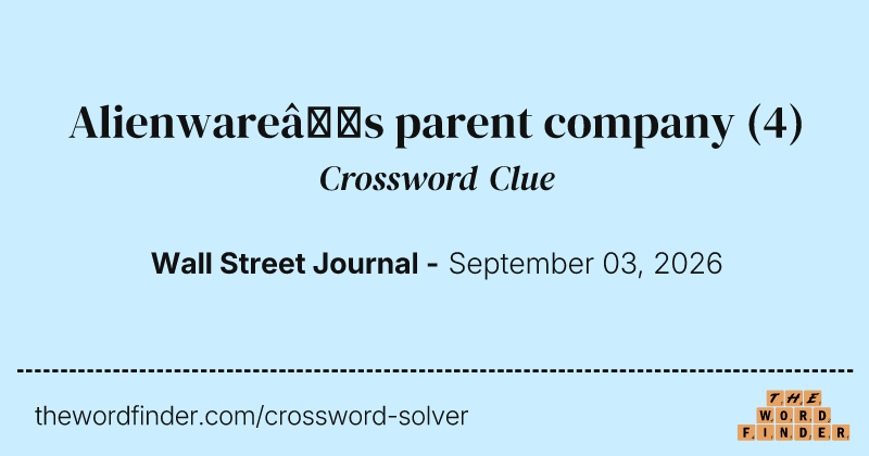 Alienware’s parent company crossword clue image