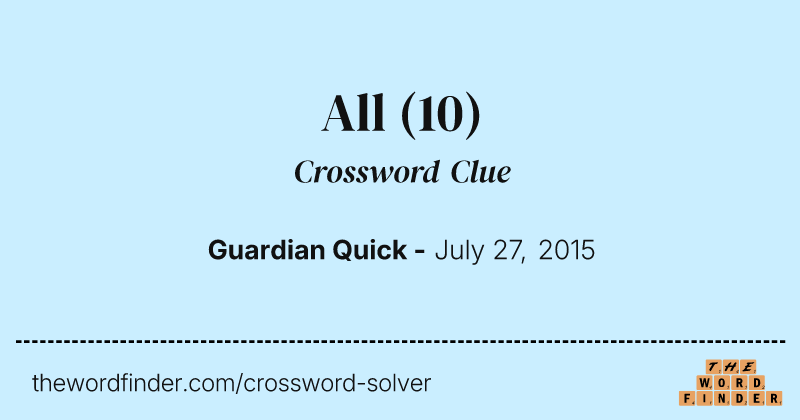 All crossword clue image