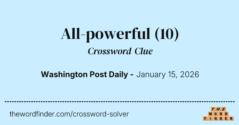 All-powerful crossword clue image