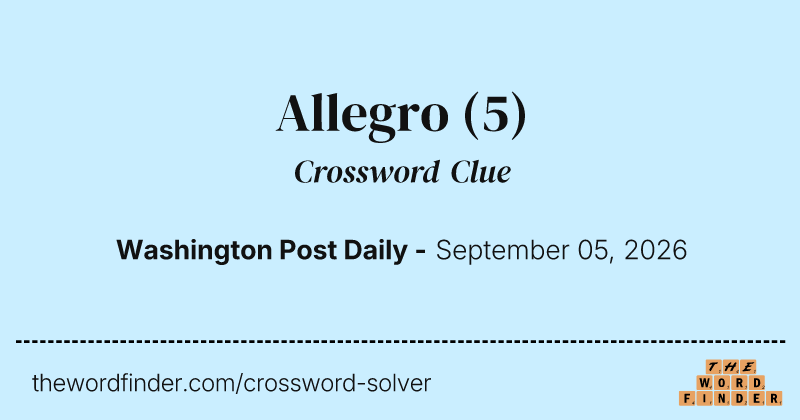 Allegro crossword clue image