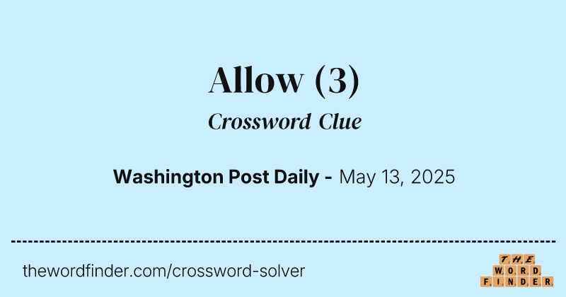 Allow crossword clue image
