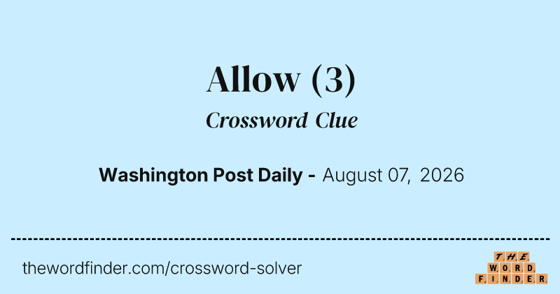 Allow crossword clue image