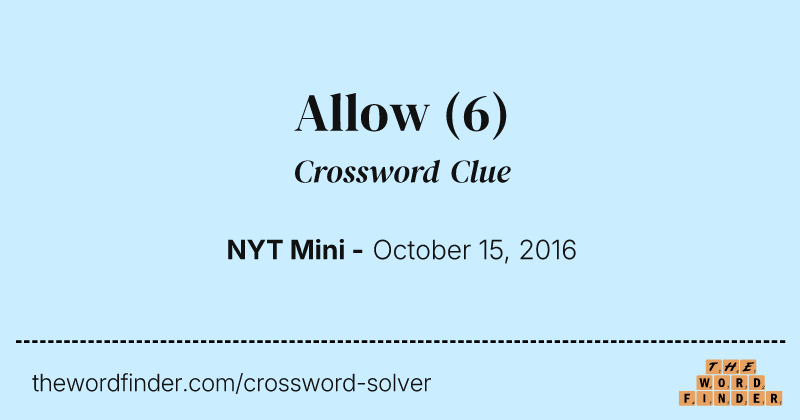 Allow crossword clue image