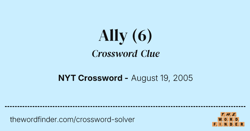 Ally crossword clue image
