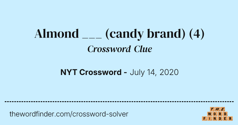 Almond ___ (candy brand) crossword clue image